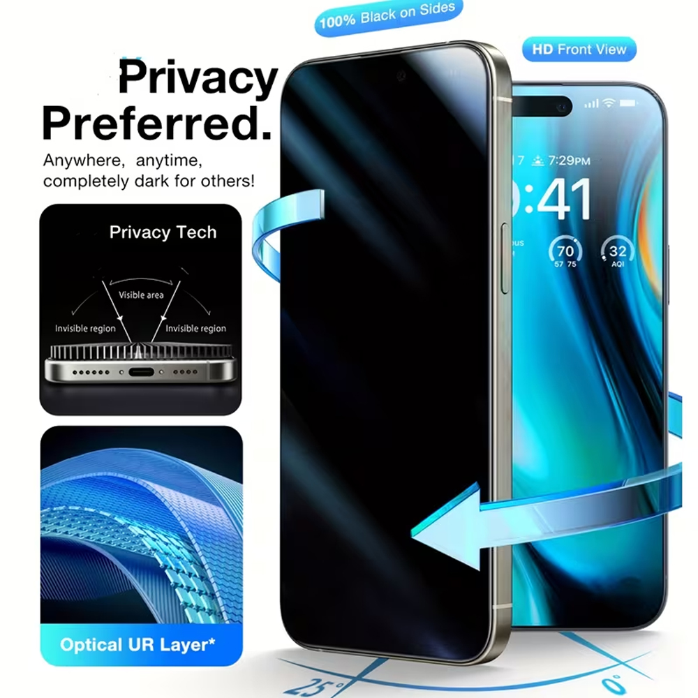 1-5PCS Anti-Spy Privacy Temper - Anti Peek Privacy Tempered Glass ulasan dan harga
