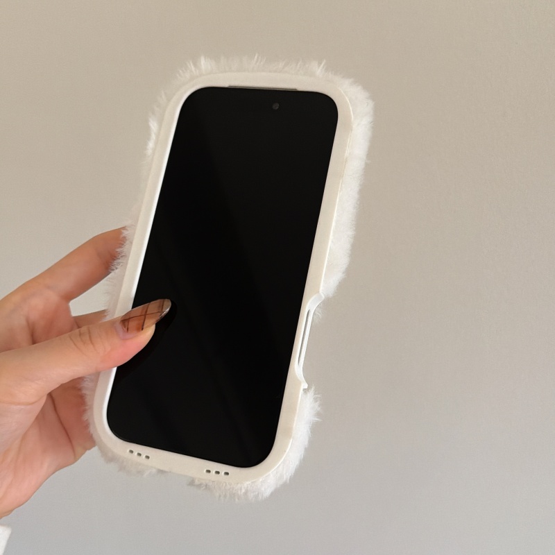 Cute cartoon White Fluffy fur  - Cute Cartoon Wrist Strap Silicone Case ulasan dan harga