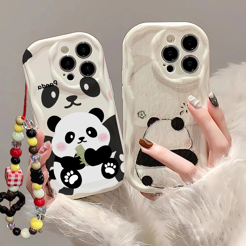 Cute Panda Wrist Strap Case Fo - Cute Cartoon Wrist Strap Silicone Case ulasan dan harga