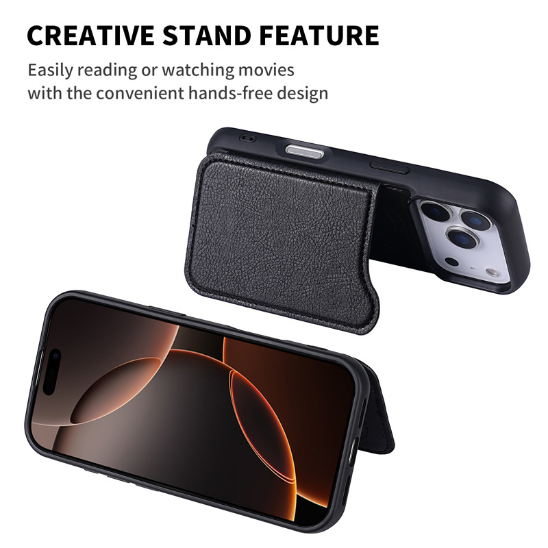 For Magsafe Magnetic Flip Leat - Leather Wallet Card Holder Phone Cover ulasan dan harga