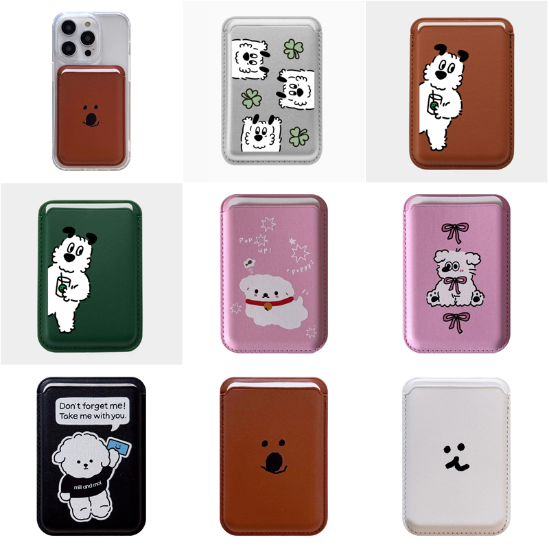 Cute Dog Cartoon Magnetic Phon - Leather Wallet Card Holder Phone Cover ulasan dan harga