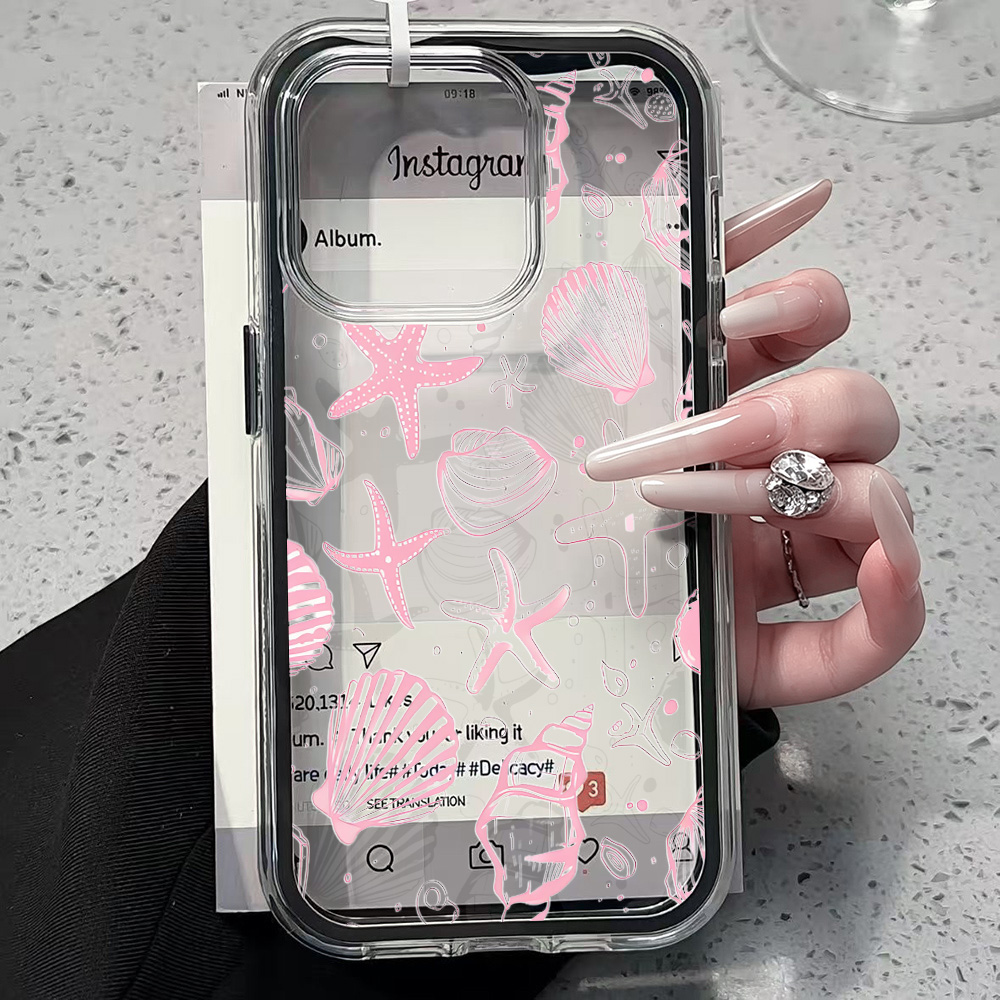 Summer Pink Seashell Clear Pho - Clear Shockproof Bumper Case ulasan dan harga