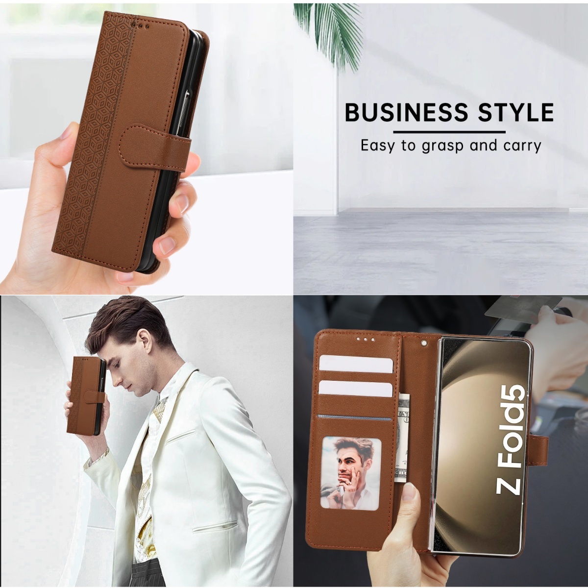 Flip Leather Wrist Strap Phone - Leather Wallet Card Holder Phone Cover ulasan dan harga