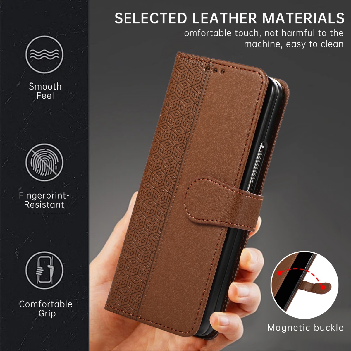 Flip Leather Wrist Strap Phone - Leather Wallet Card Holder Phone Cover ulasan dan harga