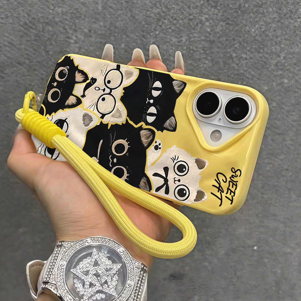 Wrist Strap Phone Case For iPh - Cute Cartoon Wrist Strap Silicone Case ulasan dan harga